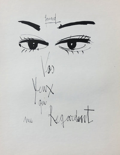 Bernard BUFFET : Vos yeux qui me regardent, Gravure originale (vue générale) - Crédit photo : Galerie Art.Paris