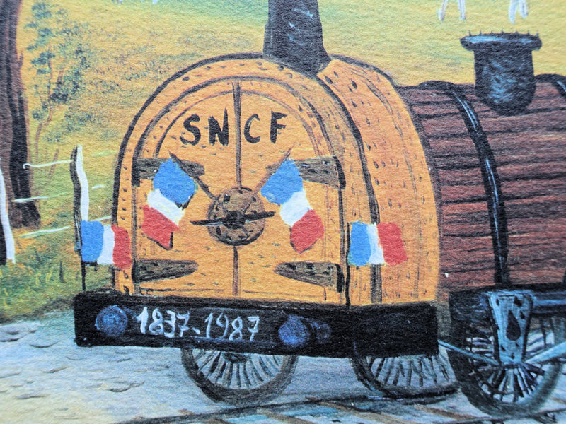 Dan GANDRE : Le train Paris Saint Germain, Lithographie originale (photo de détail 6) - Crédit photo : Galerie Art.Paris