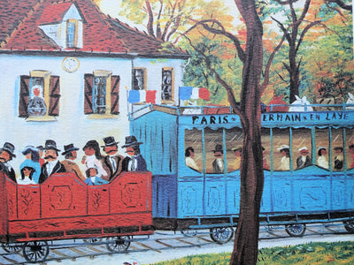 Dan GANDRE : Le train Paris Saint Germain, Lithographie originale (photo de détail 8) - Crédit photo : Galerie Art.Paris