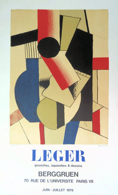 Fernand LEGER : Guitare cubiste, Affiche originale (vue générale) - Crédit photo : Galerie Art.Paris