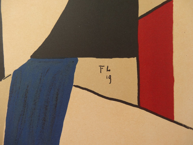 Fernand LEGER : Guitare cubiste, Affiche originale (photo de détail 4) - Crédit photo : Galerie Art.Paris