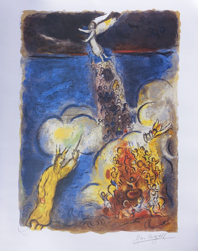 Marc CHAGALL : Moïse et la traversée de la mer rouge, Lithographie originale (vue générale) - Crédit photo : Galerie Art.Paris