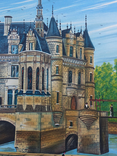 Dan GANDRE : Le château de Chenonceau, Lithographie originale (photo de détail 7) - Crédit photo : Galerie Art.Paris