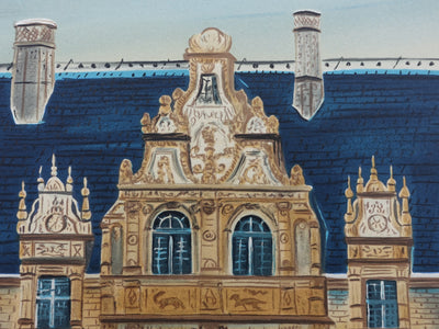 Dan GANDRE : Le château d'Azay le Rideau, Lithographie originale (photo de détail 8) - Crédit photo : Galerie Art.Paris