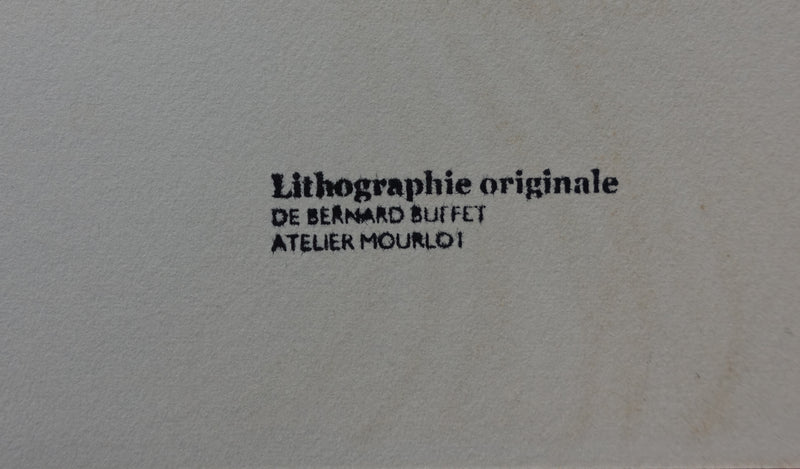 Bernard BUFFET : La guillotine (série Fantomas), Lithographie originale (photo de détail 5) - Crédit photo : Galerie Art.Paris