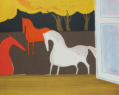 Serge LASSUS : Chevaux en automne, Lithographie originale (photo de détail 6) - Crédit photo : Galerie Art.Paris