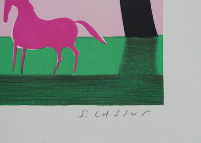 Serge LASSUS : Couple de chevaux, Lithographie originale (photo de détail 3) - Crédit photo : Galerie Art.Paris