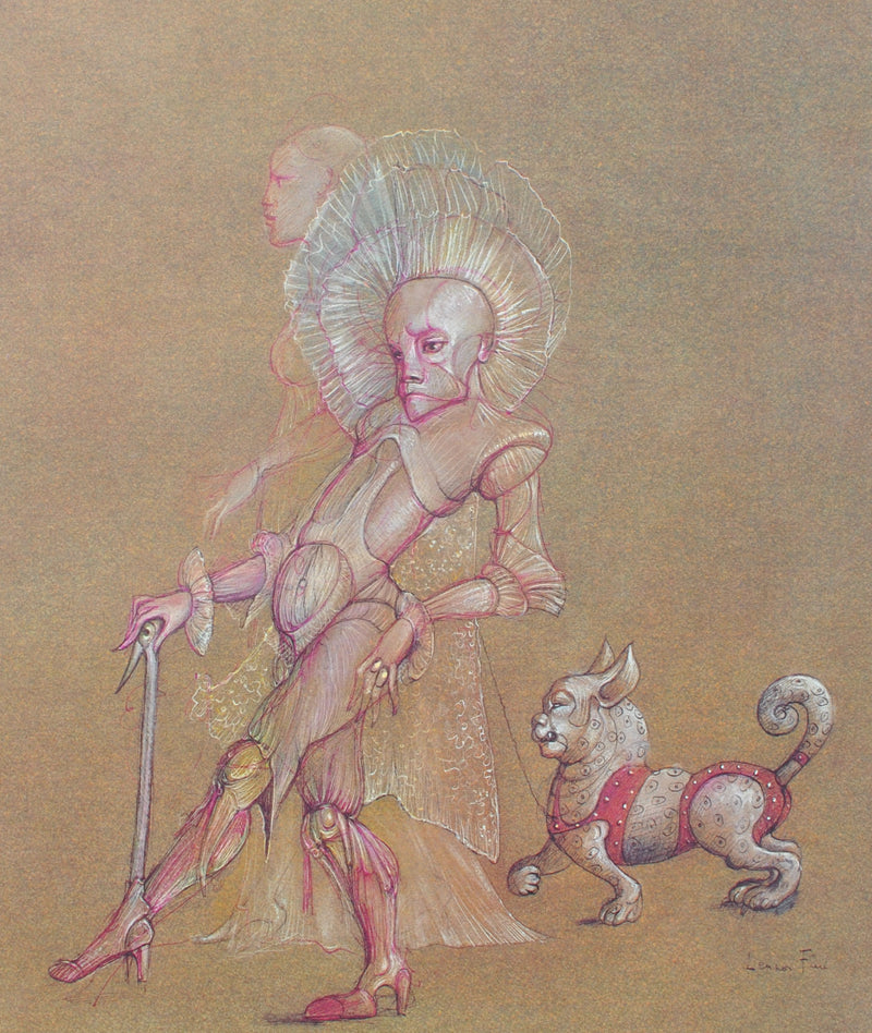 Leonor FINI : Le Bourgeois et son chien, Lithographie originale (photo de détail 2) - Crédit photo : Galerie Art.Paris