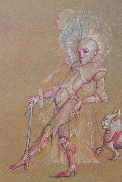 Leonor FINI : Le Bourgeois et son chien, Lithographie originale (photo de détail 3) - Crédit photo : Galerie Art.Paris