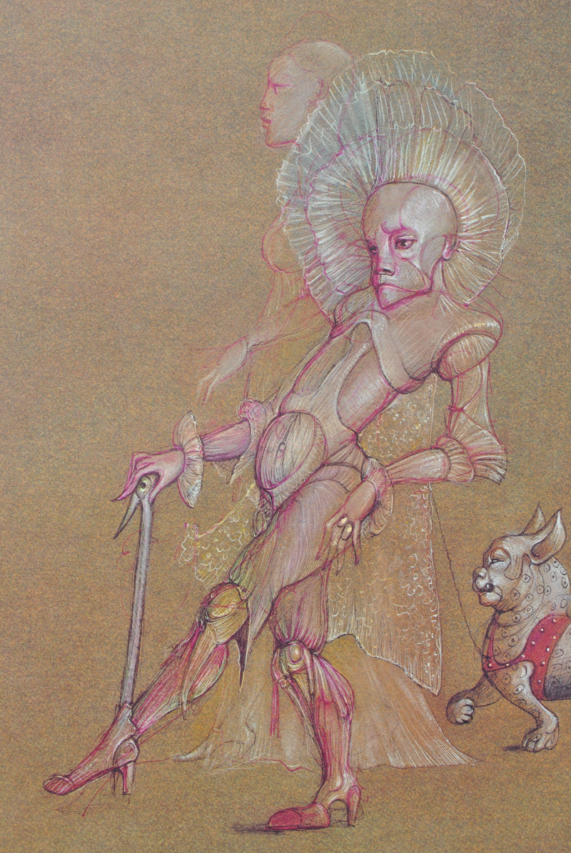 Leonor FINI : Le Bourgeois et son chien, Lithographie originale (photo de détail 3) - Crédit photo : Galerie Art.Paris