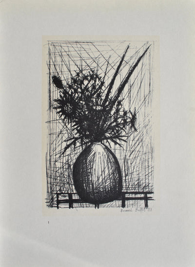 Bernard BUFFET : Les Fleurs, Lithographie originale (photo de détail 2) - Crédit photo : Galerie Art.Paris