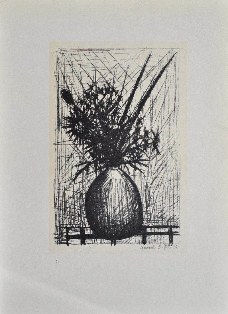 Bernard BUFFET : Les Fleurs, Lithographie originale (photo de détail 2) - Crédit photo : Galerie Art.Paris