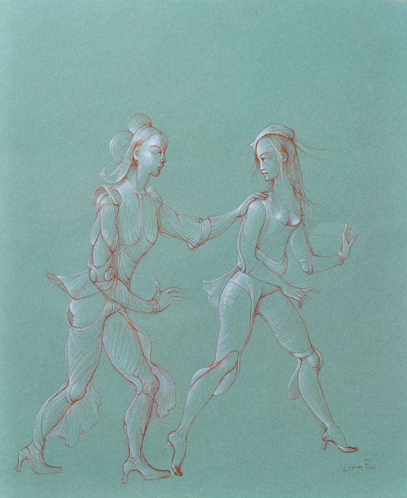 Leonor FINI : Couple en promenade, Lithographie originale (vue générale) - Crédit photo : Galerie Art.Paris