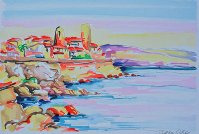 Olivier ZLADKU : La  baie d'Antibes, Lithographie originale (photo de détail 2) - Crédit photo : Galerie Art.Paris