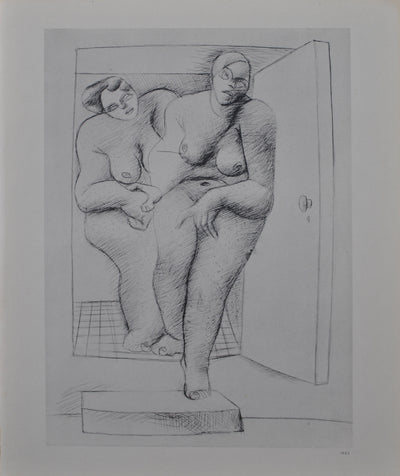  LE CORBUSIER : Deux femmes passant une porte, Héliogravure originale (vue générale) - Crédit photo : Galerie Art.Paris