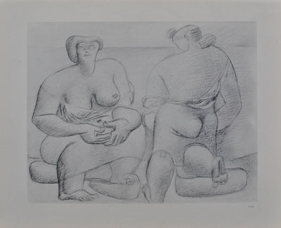  LE CORBUSIER : Deux femmes assises à moitié nue, Héliogravure originale (vue générale) - Crédit photo : Galerie Art.Paris