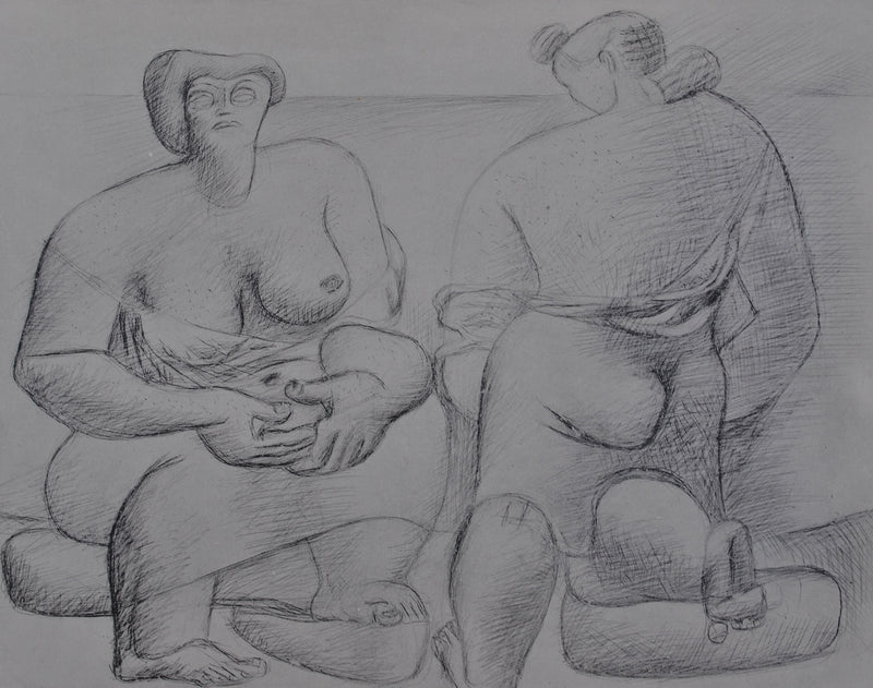  LE CORBUSIER : Deux femmes assises à moitié nue, Héliogravure originale (photo de détail 2) - Crédit photo : Galerie Art.Paris