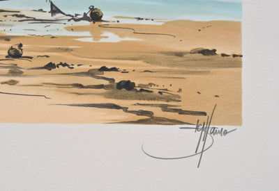 Stéphane LAURO : Couché de soleil breton, Lithographie originale (photo de détail 3) - Crédit photo : Galerie Art.Paris