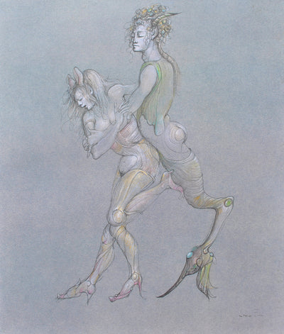 Leonor FINI : Les amants fusionnels, Lithographie originale (vue générale) - Crédit photo : Galerie Art.Paris