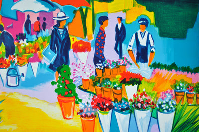 Jean-Claude PICOT : Le marché provençal, Lithographie originale (photo de détail 4) - Crédit photo : Galerie Art.Paris