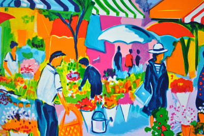 Jean-Claude PICOT : Le marché provençal, Lithographie originale (photo de détail 7) - Crédit photo : Galerie Art.Paris