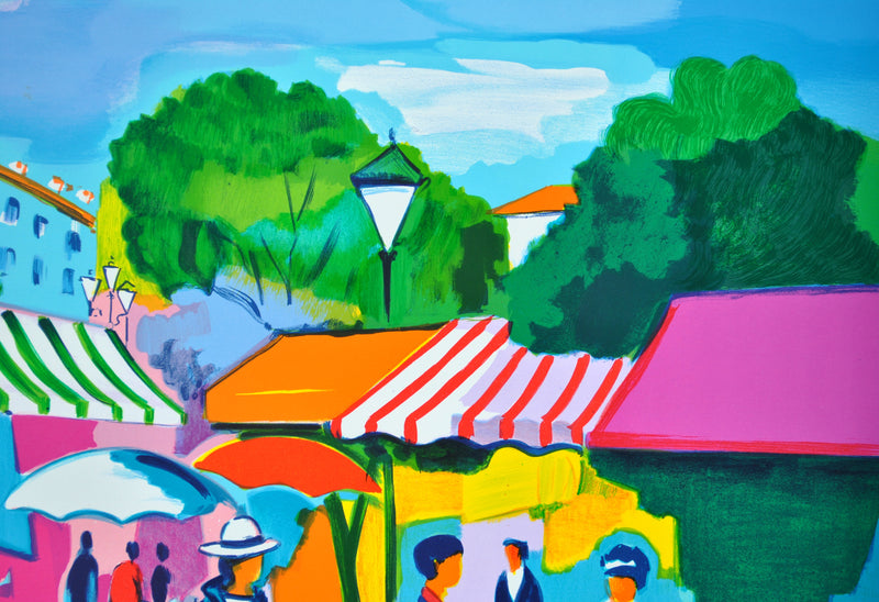 Jean-Claude PICOT : Le marché provençal, Lithographie originale (photo de détail 8) - Crédit photo : Galerie Art.Paris