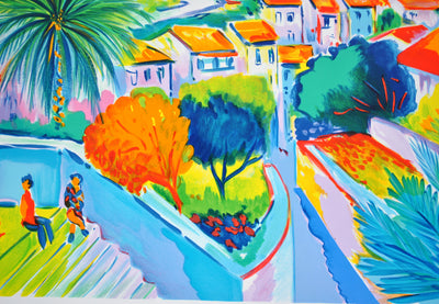 Jean-Claude PICOT : Villa à Saint Tropez, Lithographie originale (photo de détail 10) - Crédit photo : Galerie Art.Paris