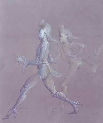 Leonor FINI : La fuite des amoureux, Lithographie originale (vue générale) - Crédit photo : Galerie Art.Paris