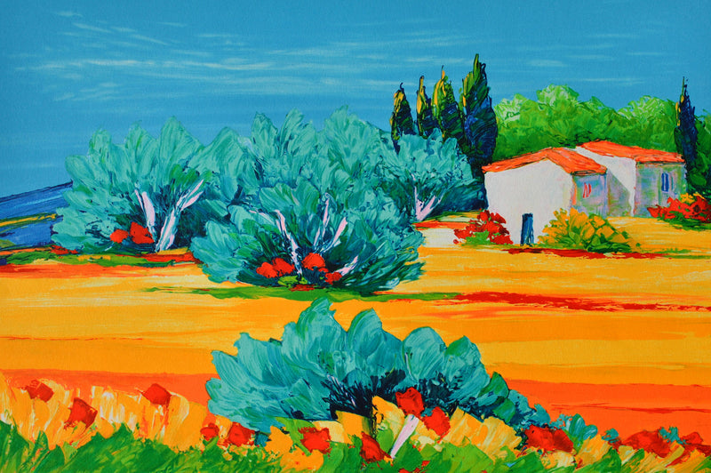 Serge FENECH : Le mas provençal, Lithographie originale (photo de détail 2) - Crédit photo : Galerie Art.Paris