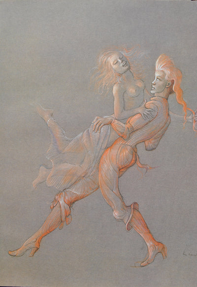 Leonor FINI : Roméo et Juliette, Lithographie originale (photo de détail 2) - Crédit photo : Galerie Art.Paris