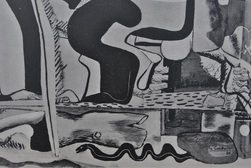 LE CORBUSIER : Femmes, cheval et serpent, héliogravure signée, 1938