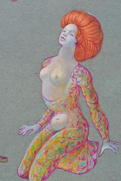 Leonor FINI : Jeu de masques, Lithographie originale (photo de détail 4) - Crédit photo : Galerie Art.Paris