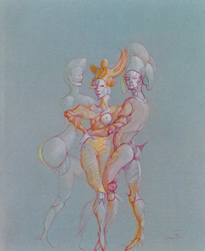 Leonor FINI : Jeux à trois, Lithographie originale (vue générale) - Crédit photo : Galerie Art.Paris