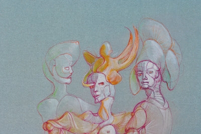 Leonor FINI : Jeux à trois, Lithographie originale (photo de détail 3) - Crédit photo : Galerie Art.Paris