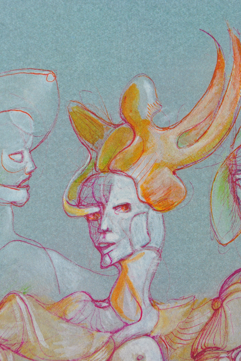 Leonor FINI : Jeux à trois, Lithographie originale (photo de détail 5) - Crédit photo : Galerie Art.Paris