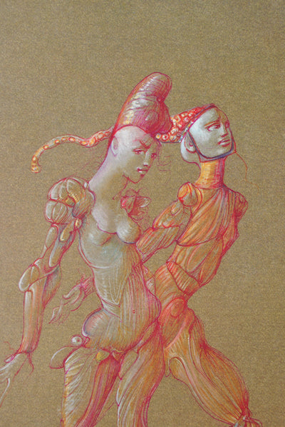 Leonor FINI : Roméo et Juliette amants, Lithographie originale (photo de détail 4) - Crédit photo : Galerie Art.Paris