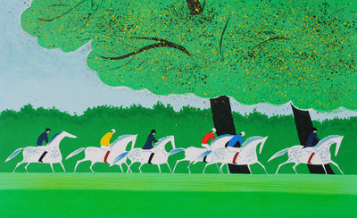 Serge LASSUS : Cavaliers en été, Lithographie originale (photo de détail 2) - Crédit photo : Galerie Art.Paris