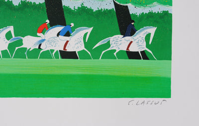 Serge LASSUS : Cavaliers en été, Lithographie originale (photo de détail 3) - Crédit photo : Galerie Art.Paris