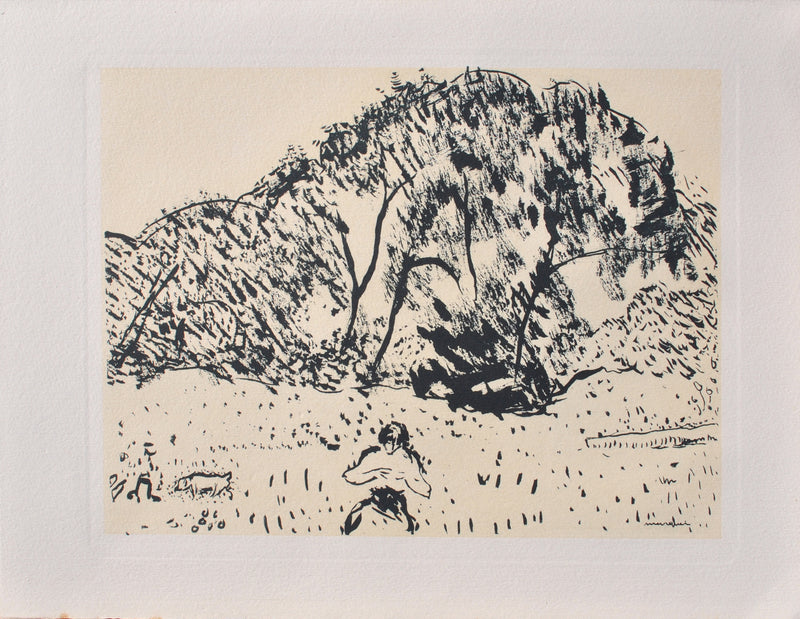 Albert MARQUET : Petit parc de région parisienne, Gravure originale (vue générale) - Crédit photo : Galerie Art.Paris