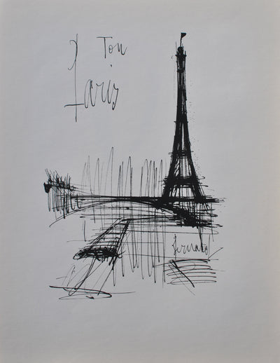 Bernard BUFFET : Ton Paris, Gravure originale (vue générale) - Crédit photo : Galerie Art.Paris