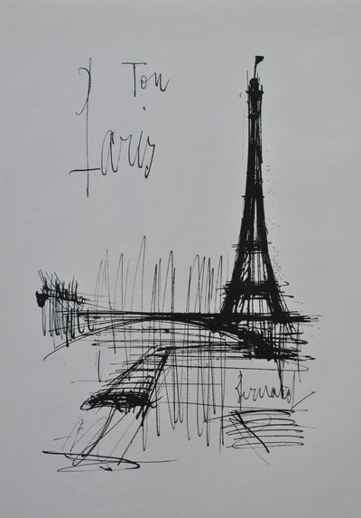 Bernard BUFFET : Ton Paris, Gravure originale (photo de détail 2) - Crédit photo : Galerie Art.Paris