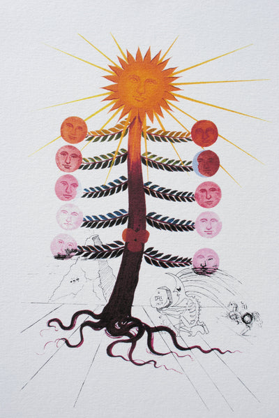 Salvador DALI : Arbre visages, Lithographie originale (photo de détail 2) - Crédit photo : Galerie Art.Paris