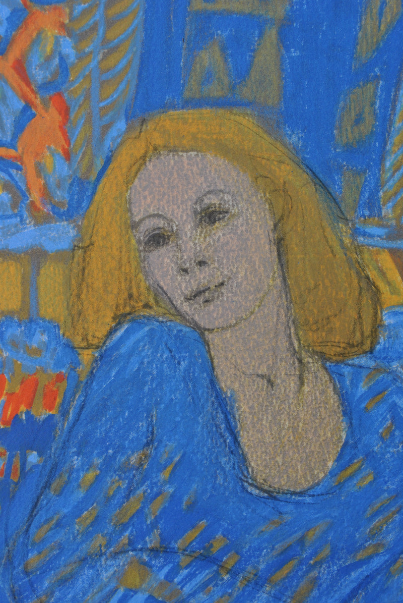  robert STENN : Femme rousse en robe bleue, Lithographie originale (photo de détail 5) - Crédit photo : Galerie Art.Paris