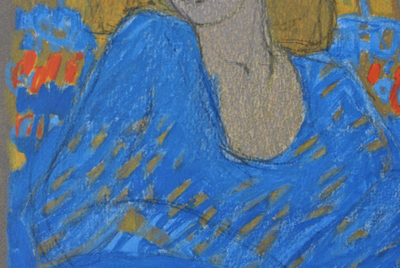  robert STENN : Femme rousse en robe bleue, Lithographie originale (photo de détail 8) - Crédit photo : Galerie Art.Paris