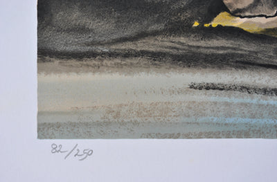 Stéphane LAURO : Couché de soleil à Dournenez, Lithographie originale (photo de détail 4) - Crédit photo : Galerie Art.Paris