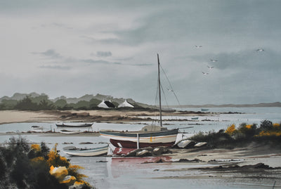 Stéphane LAURO : Marée basse à Noirmoutier, Lithographie originale (photo de détail 2) - Crédit photo : Galerie Art.Paris