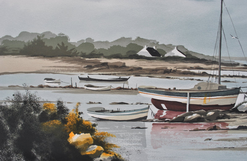 Stéphane LAURO : Marée basse à Noirmoutier, Lithographie originale (photo de détail 6) - Crédit photo : Galerie Art.Paris