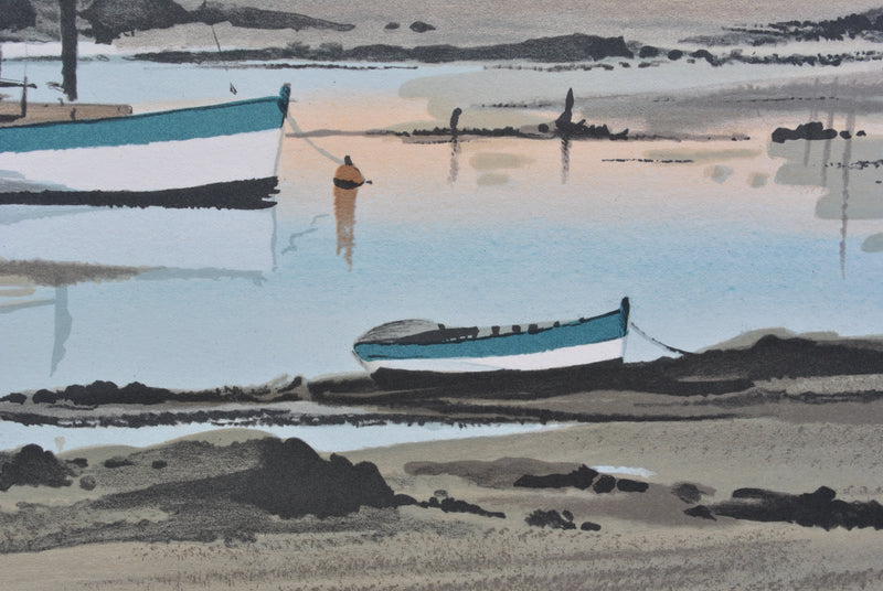 Stéphane LAURO : Petit port à Noirmoutier, Lithographie originale (photo de détail 7) - Crédit photo : Galerie Art.Paris