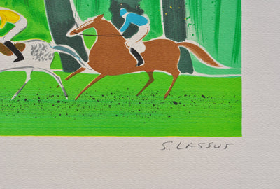 Serge LASSUS : Cavaliers en été, Lithographie originale signée