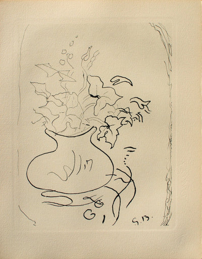 Georges BRAQUE : Le vase fleuri, Héliogravure originale (vue générale) - Crédit photo : Galerie Art.Paris